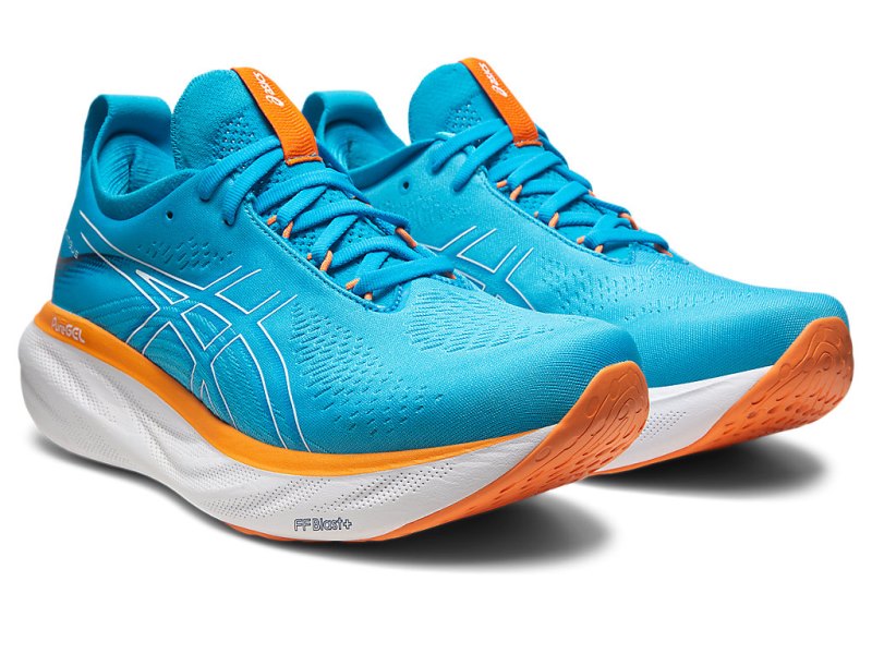 Asics Gel-nimbus 25 メンズ ランニングシューズ 青 オレンジ | JP1979-727
