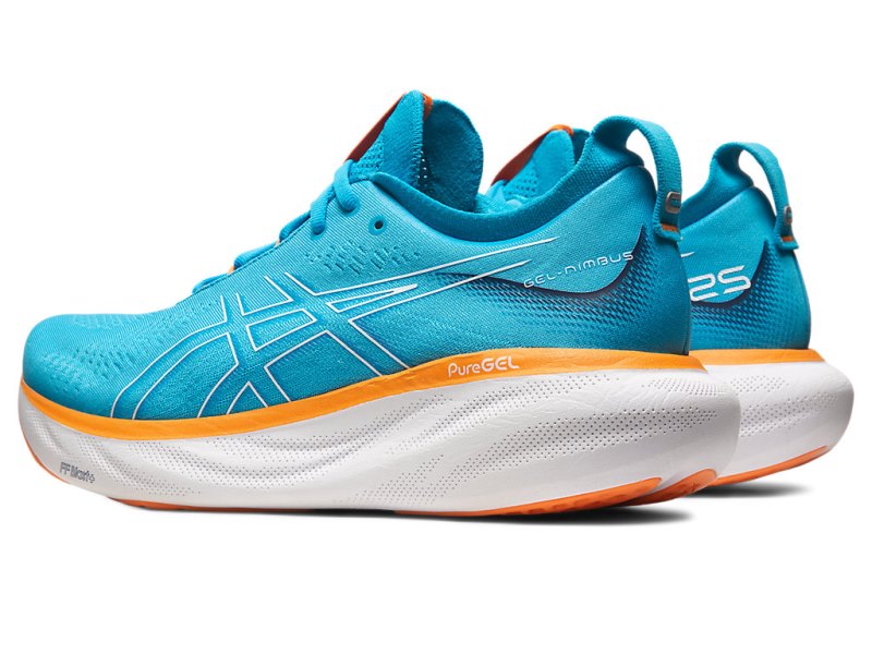 Asics Gel-nimbus 25 メンズ ランニングシューズ 青 オレンジ | JP1979-727