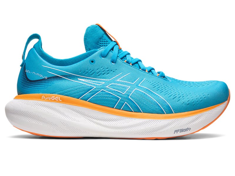 Asics Gel-nimbus 25 メンズ ランニングシューズ 青 オレンジ | JP4113-997