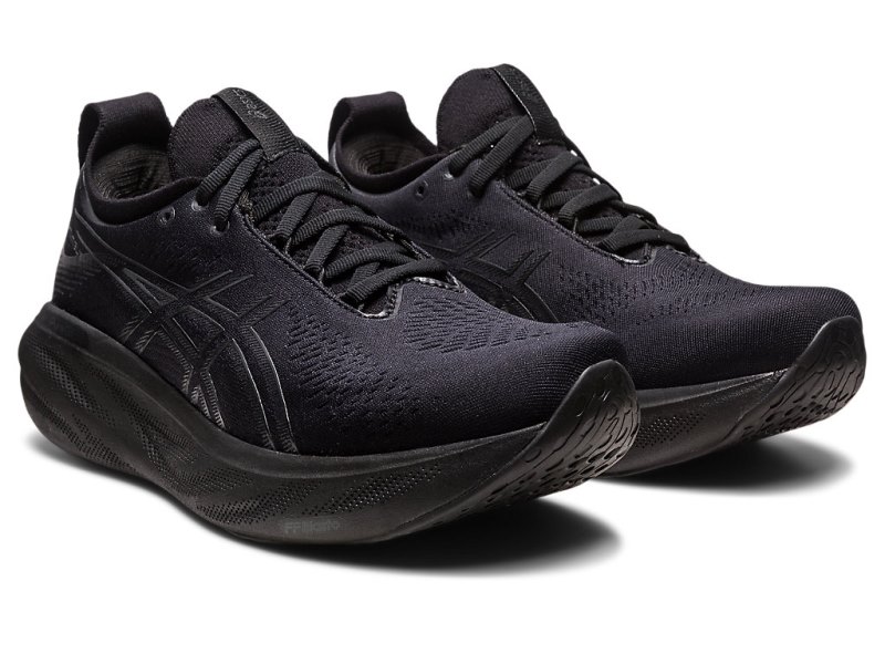 Asics Gel-nimbus 25 レディース ランニングシューズ 黒 深いグレー | JP1511-111