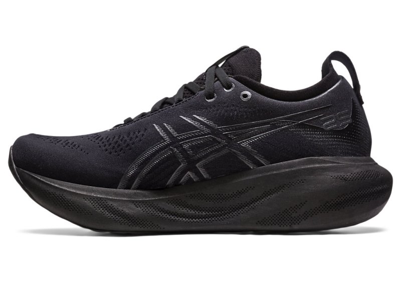 Asics Gel-nimbus 25 レディース ランニングシューズ 黒 深いグレー | JP1511-111