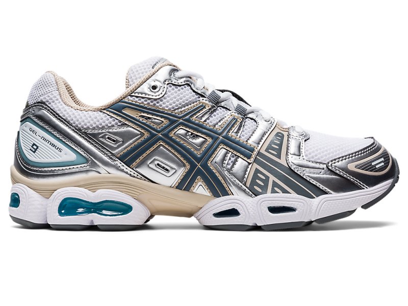Asics Gel-nimbus 9 レディース スニーカー 白 グレー | JP6235-329