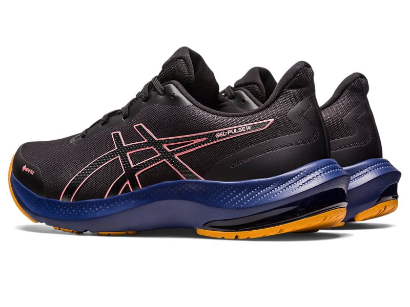 Asics Gel-pulse 14 GTX レディース ランニングシューズ 黒 コーラル 色 | JP6163-963