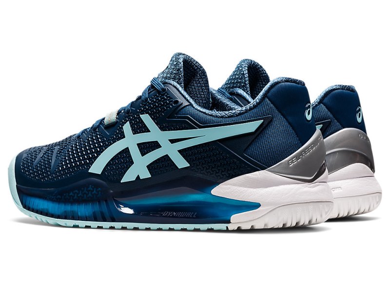 Asics Gel-resolution 8 (D) レディース テニスシューズ ライトインディゴブルー 青 | JP5031-096