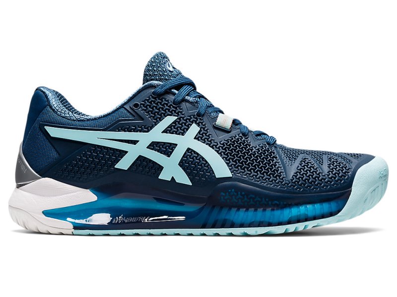 Asics Gel-resolution 8 (D) レディース テニスシューズ ライトインディゴブルー 青 | JP5031-096