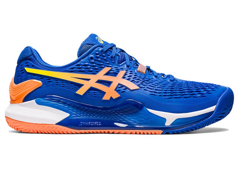 Asics Gel-resolution 9 Clay メンズ テニスシューズ 青 オレンジ | JP7124-706