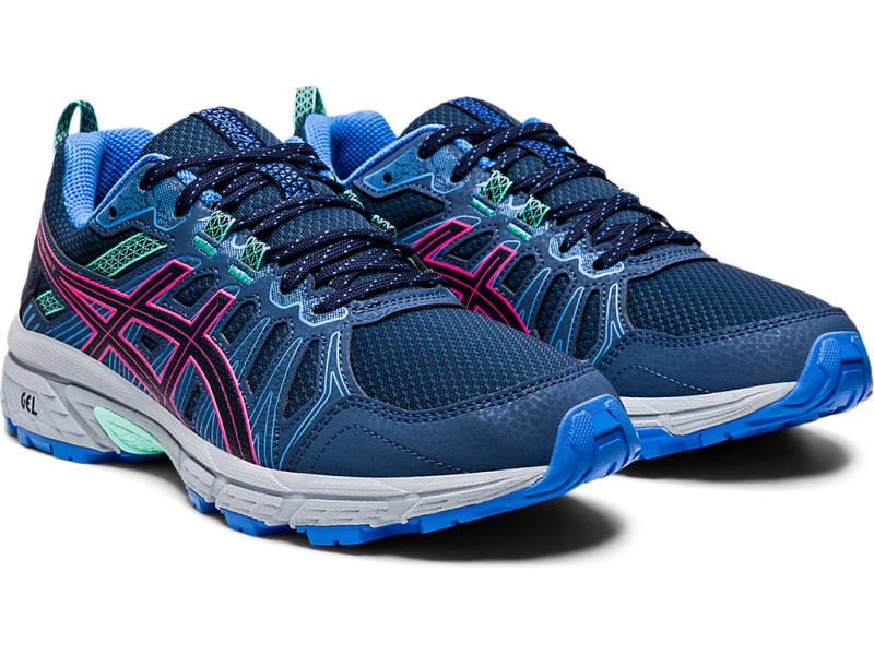 Asics Gel-ventuRE 7 レディース ランニングシューズ ネイビー ピンク | JP6310-878