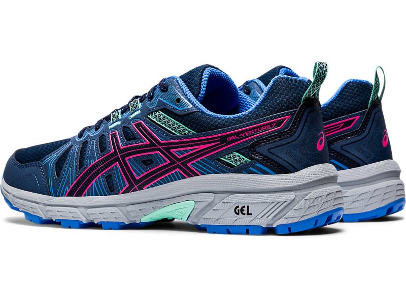 Asics Gel-ventuRE 7 レディース ランニングシューズ ネイビー ピンク | JP6310-878