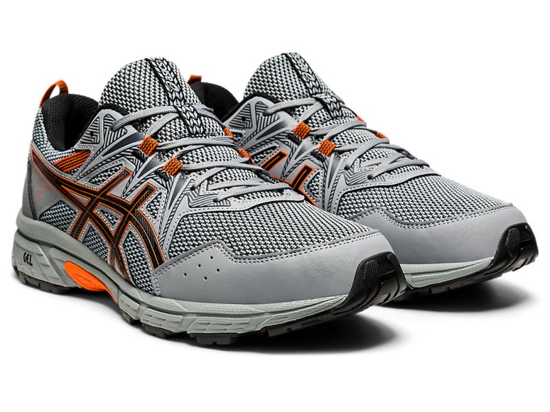 Asics Gel-ventuRE 8 (4E) メンズ トレイルランニングシューズ グレー オレンジ | JP8396-810
