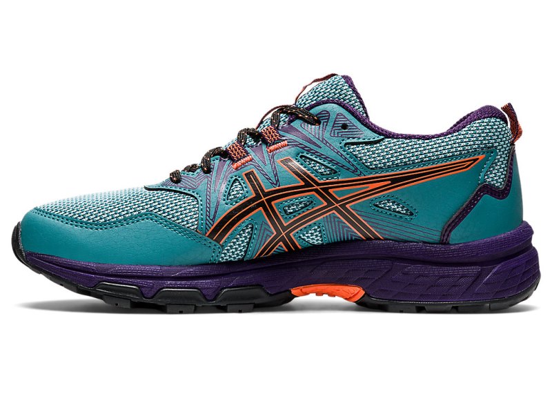 Asics Gel-ventuRE 8 レディース トレイルランニングシューズ ライト青 深い緑 オレンジ | JP5286-158