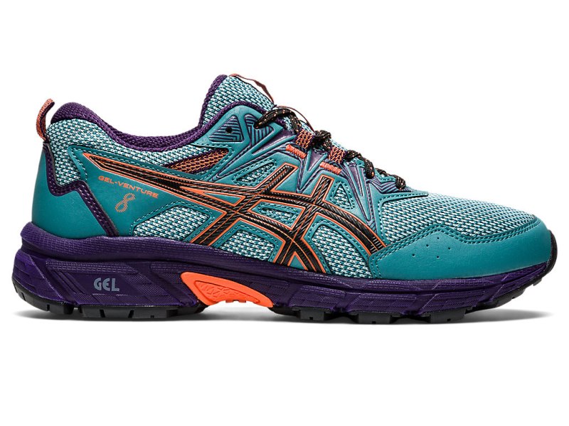 Asics Gel-ventuRE 8 レディース トレイルランニングシューズ ライト青 深い緑 オレンジ | JP5286-158