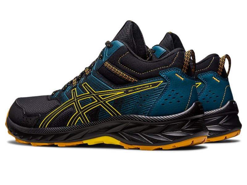 Asics Gel-ventuRE 9 MT メンズ ランニングシューズ 黒 ゴールド 黄色 | JP2279-292