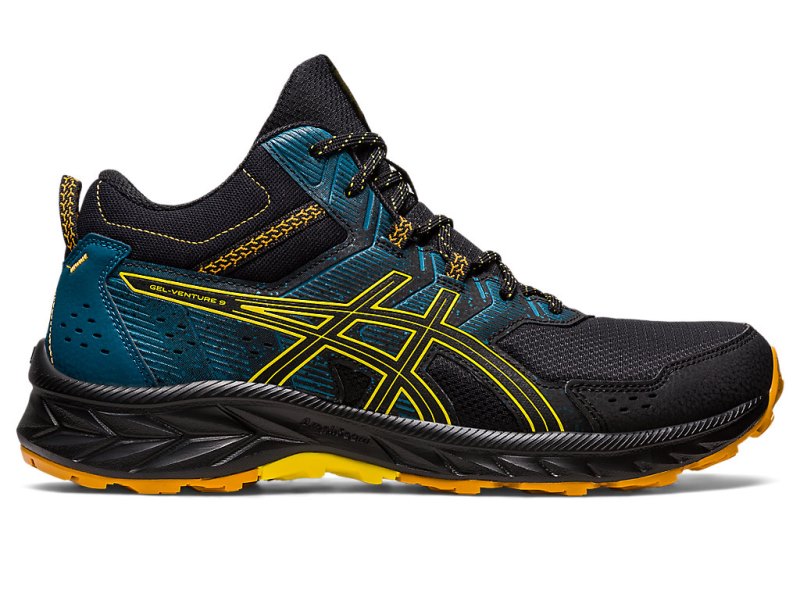 Asics Gel-ventuRE 9 MT メンズ ランニングシューズ 黒 ゴールド 黄色 | JP2279-292