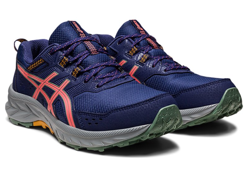 Asics Gel-ventuRE 9 レディース ランニングシューズ インディゴブルー 青 コーラル 色 | JP2472-176