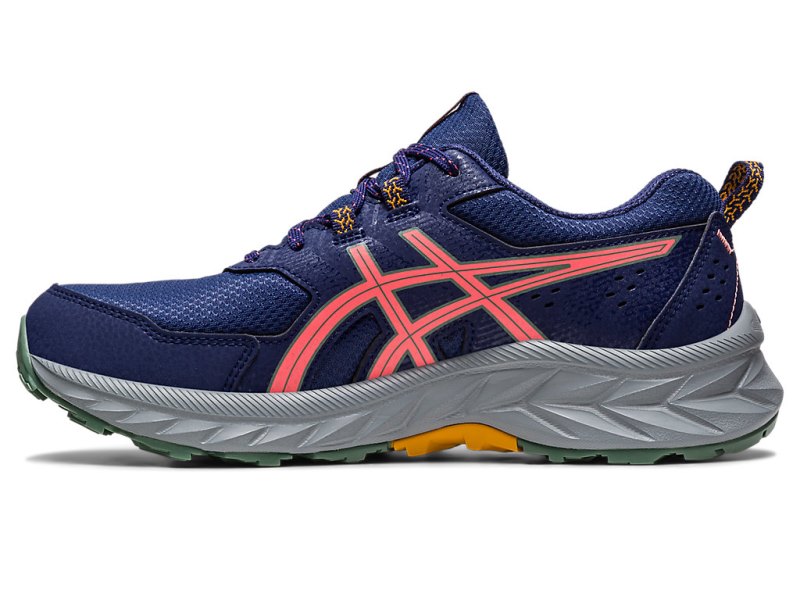 Asics Gel-ventuRE 9 レディース ランニングシューズ インディゴブルー 青 コーラル 色 | JP4167-471