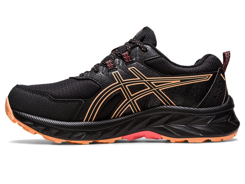 Asics Gel-ventuRE 9 防水 レディース ランニングシューズ 黒 ライトオレンジ | JP4890-830