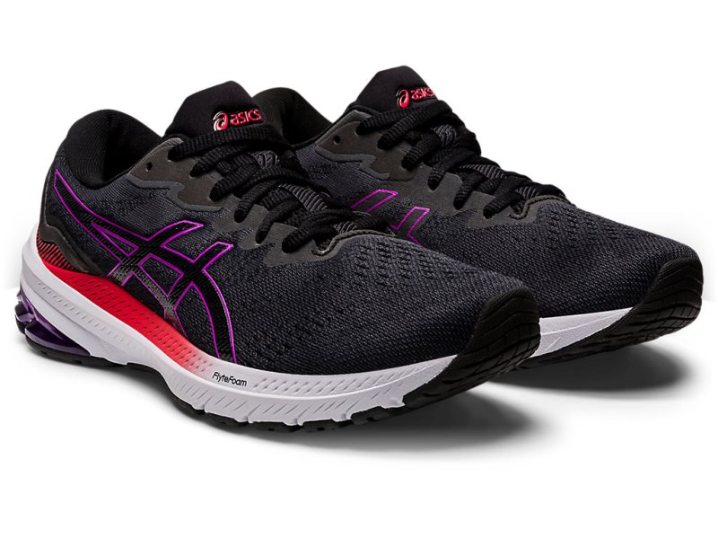Asics Gt-1000 11 レディース ランニングシューズ 黒 紫 | JP2662-953