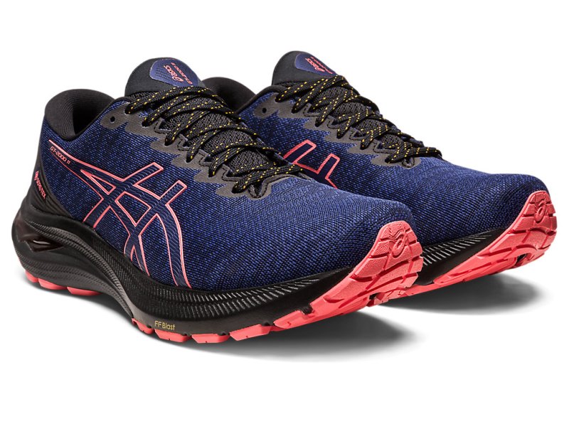 Asics Gt-2000 11 GTX レディース ランニングシューズ 黒 インディゴブルー 青 | JP8085-687