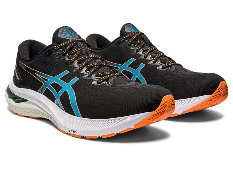 Asics Gt-2000 11 メンズ ランニングシューズ 黒 オレンジ | JP1600-722