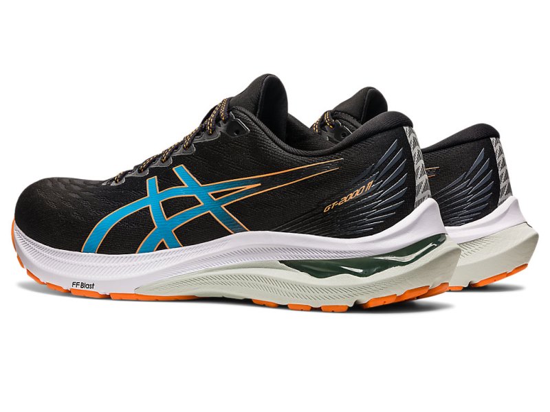 Asics Gt-2000 11 メンズ ランニングシューズ 黒 オレンジ | JP1600-722
