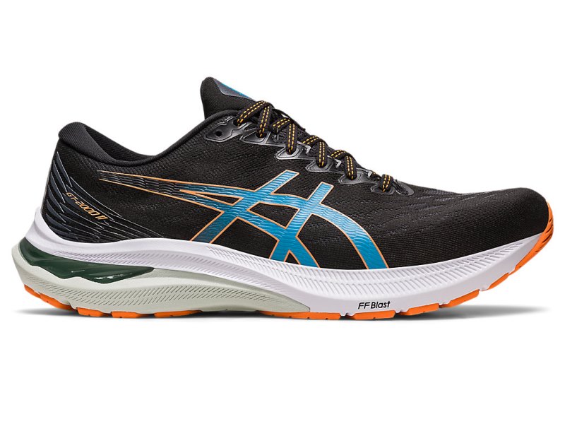 Asics Gt-2000 11 メンズ ランニングシューズ 黒 オレンジ | JP1600-722