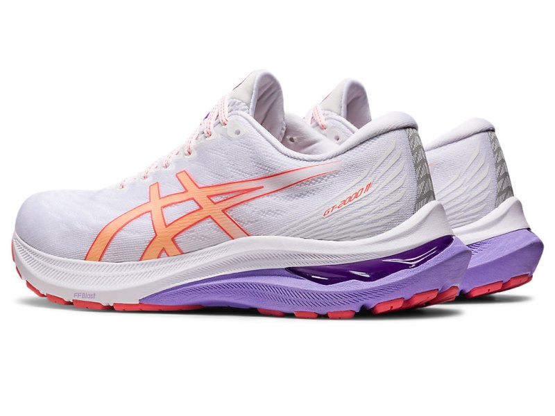 Asics Gt-2000 11 レディース ランニングシューズ 白 ライトオレンジ | JP8923-964