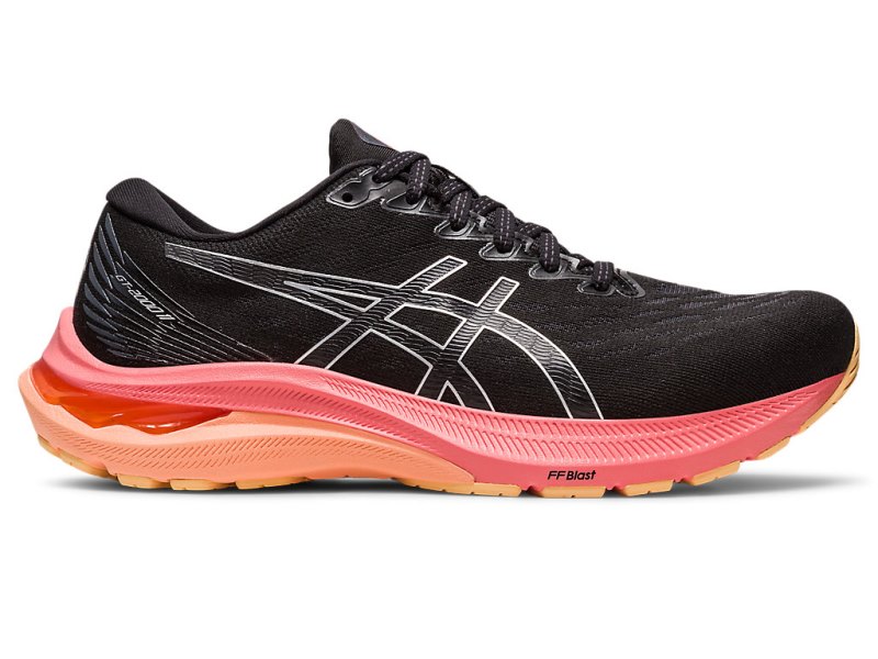 Asics Gt-2000 11 レディース ランニングシューズ 黒 シルバー | JP5220-094