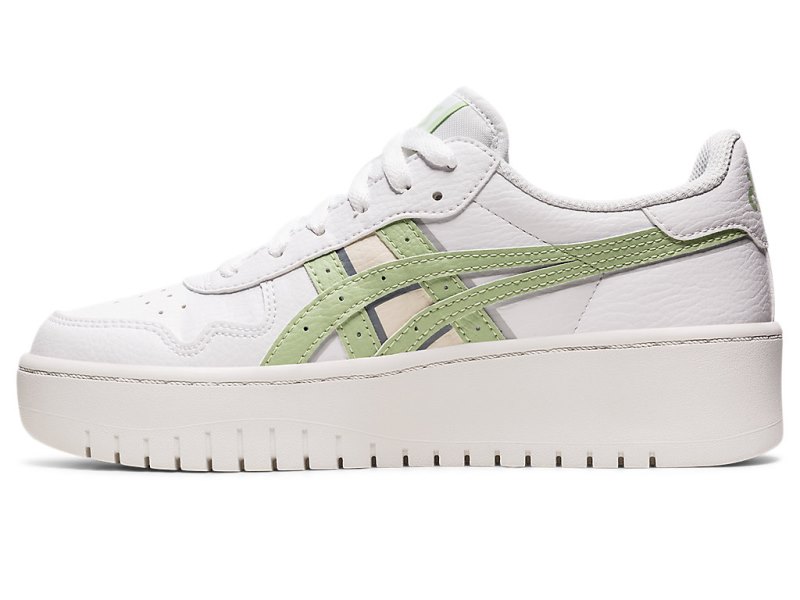 Asics Japan S PF レディース ネットボールシューズ 白 ライト緑 | JP5121-774