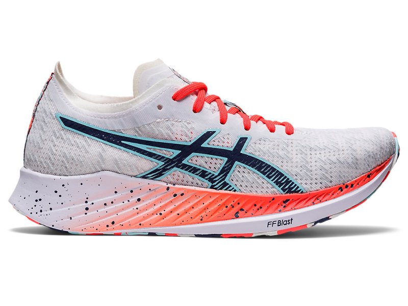 Asics Magic Speed レディース ランニングシューズ 白 青 | JP9044-207