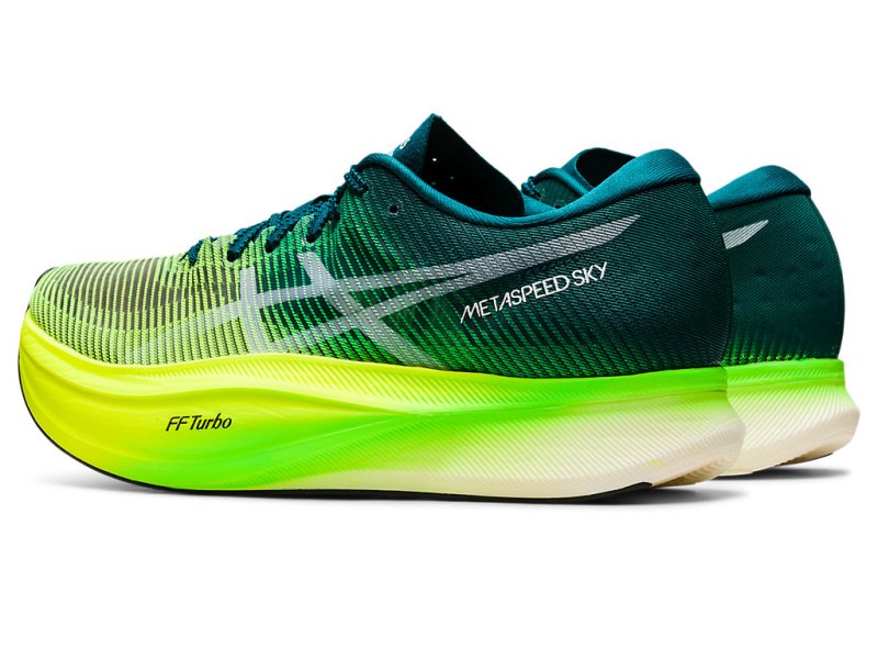 Asics Metaspeed Sky+ メンズ ランニングシューズ 深い緑 黄色 | JP9517-270