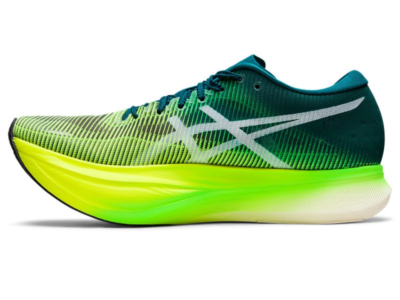 Asics Metaspeed Sky+ メンズ ランニングシューズ 深い緑 黄色 | JP9517-270