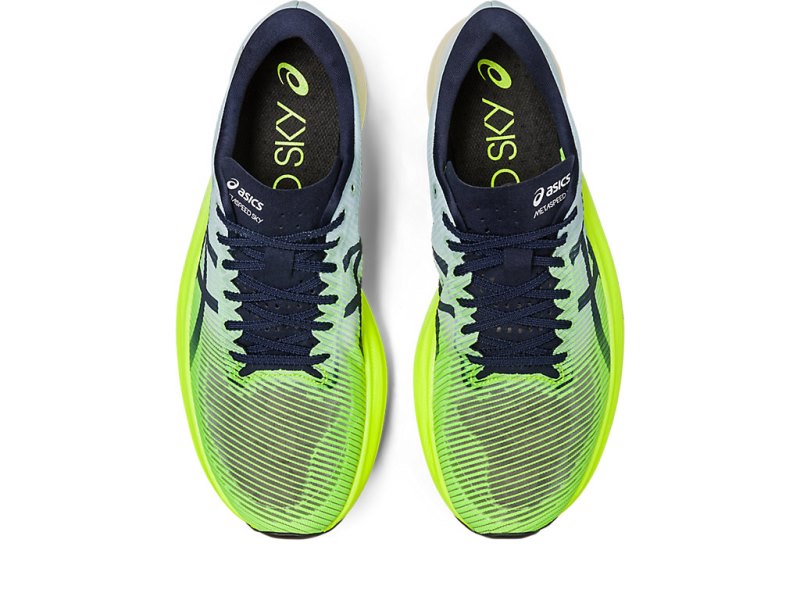 Asics Metaspeed Sky+ メンズ ランニングシューズ 緑 青 | JP1422-122