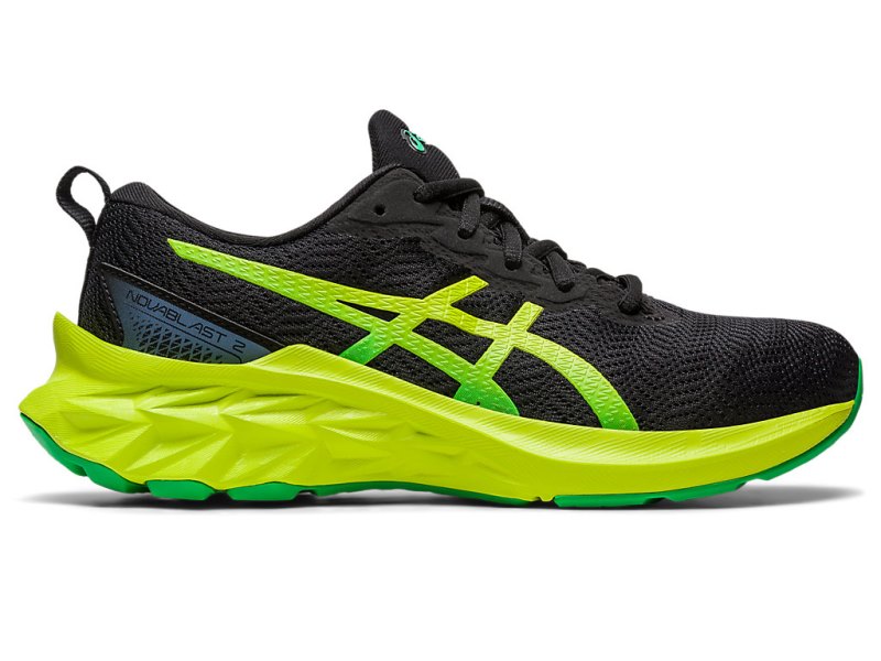 Asics Novablast 2 キッズ Sports Shoes 黒 ライト緑 | JP9472-616