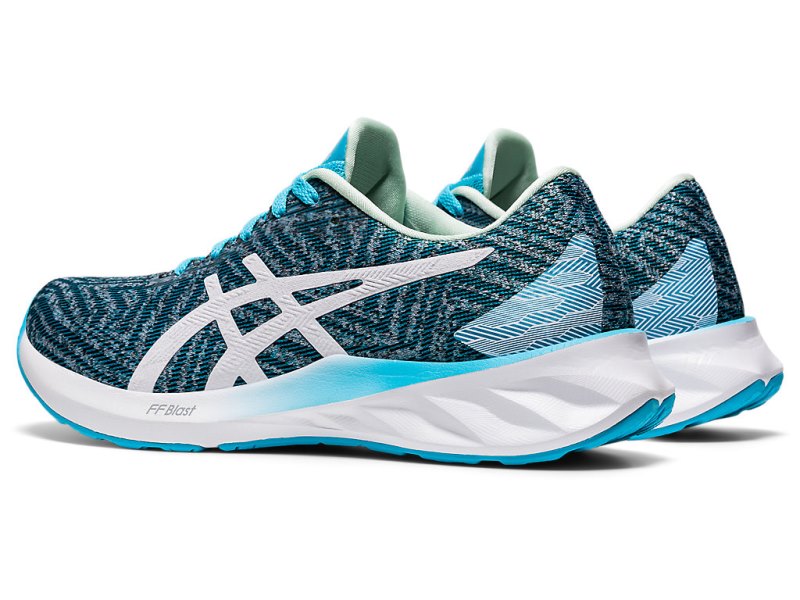Asics Roadblast レディース ランニングシューズ ライトターコイズ 白 | JP4814-135