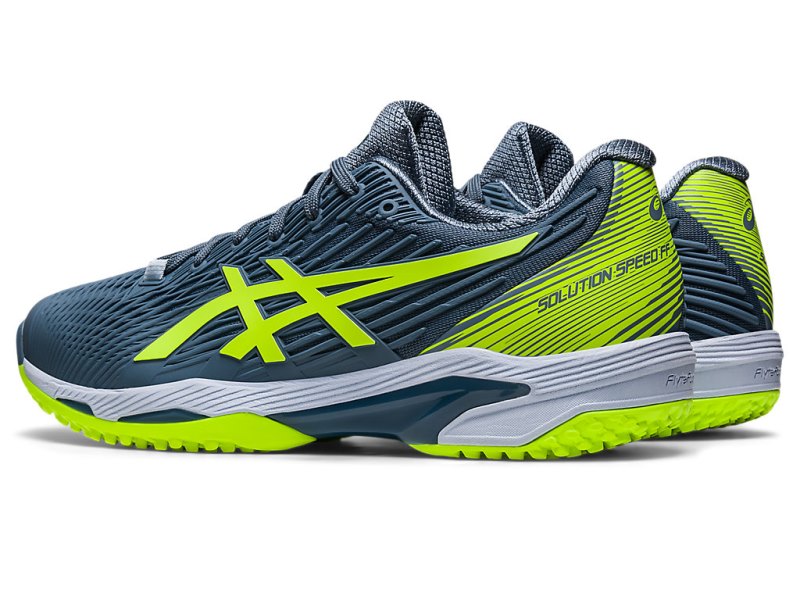 Asics Solution Speed FF 2 OC メンズ テニスシューズ グレー 青 緑 | JP9642-407