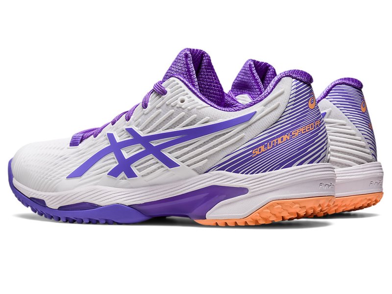 Asics Solution Speed FF 2 OC レディース テニスシューズ 白 紫 | JP8239-734
