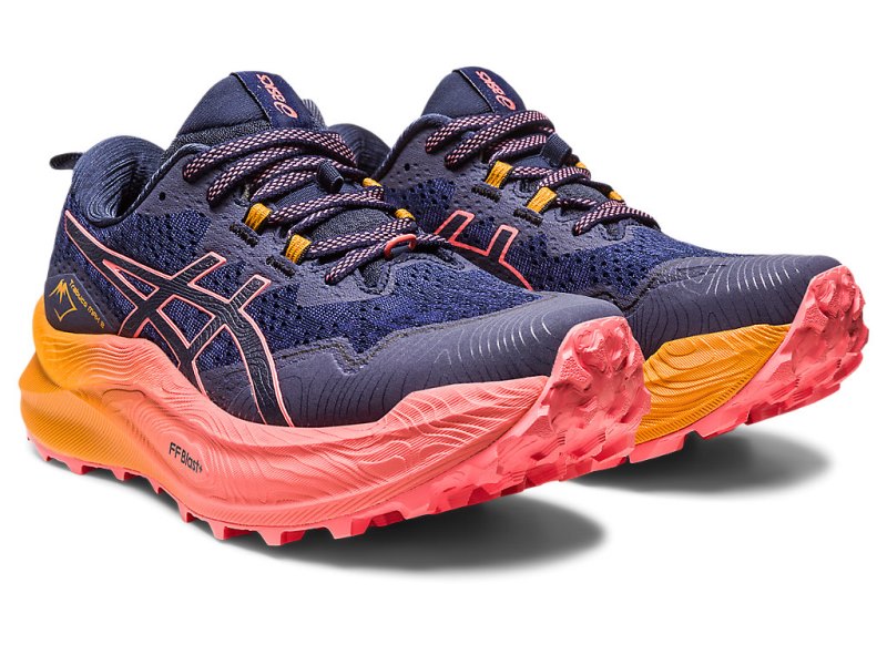 Asics Trabuco Max 2 レディース ランニングシューズ 黒 コーラル 色 | JP4062-236