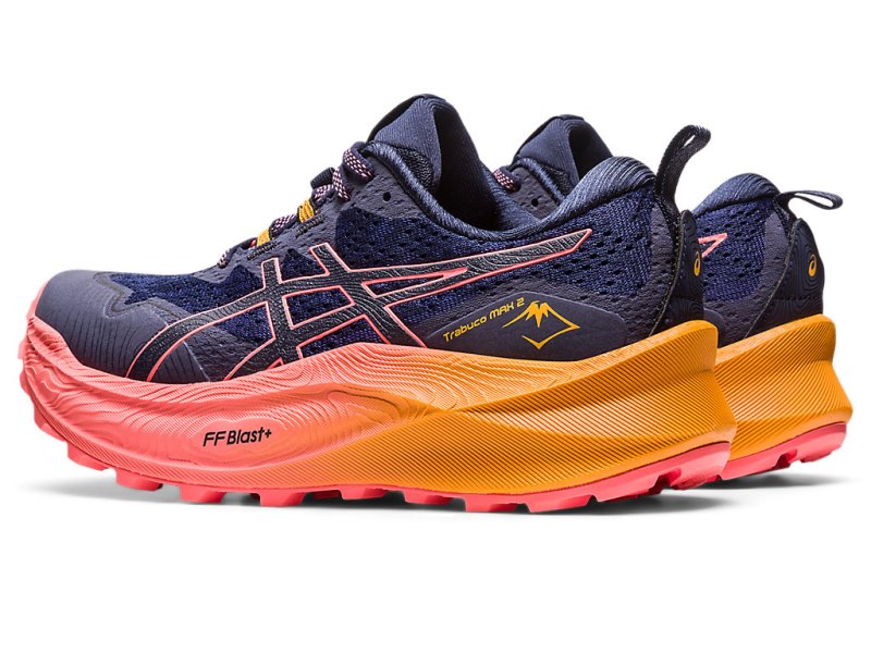 Asics Trabuco Max 2 レディース ランニングシューズ 黒 コーラル 色 | JP4062-236