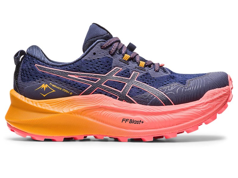 Asics Trabuco Max 2 レディース ランニングシューズ 黒 コーラル 色 | JP4062-236