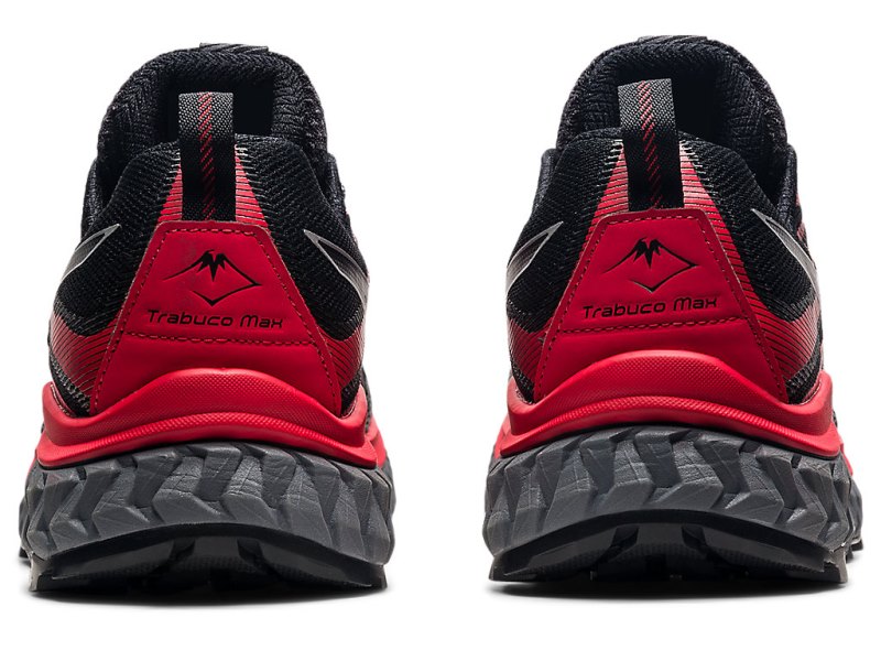 Asics Trabuco Max メンズ トレイルランニングシューズ 黒 赤 | JP5968-336