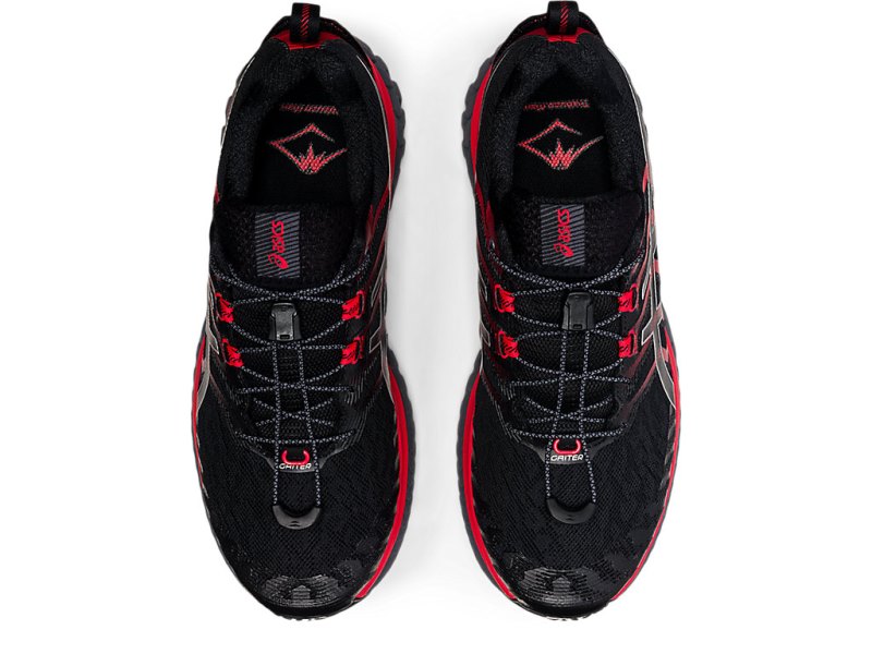Asics Trabuco Max メンズ トレイルランニングシューズ 黒 赤 | JP5968-336