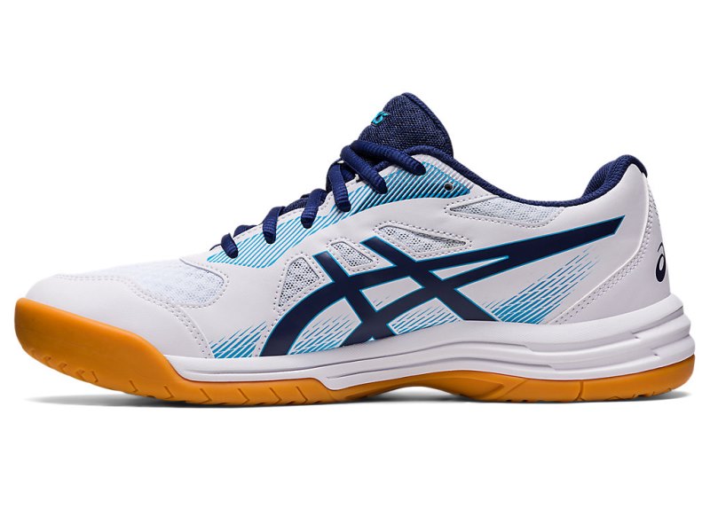 Asics Upcourt 5 メンズ バレーボールシューズ 白 インディゴブルー 青 | JP7700-610