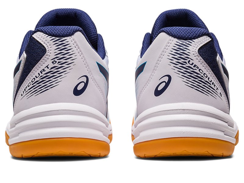 Asics Upcourt 5 メンズ バレーボールシューズ 白 インディゴブルー 青 | JP7700-610