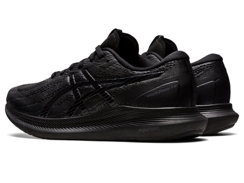 Asics Walkride FF レディース ウォーキングシューズ 黒 深いグレー | JP1363-117