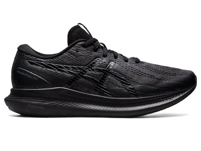 Asics Walkride FF レディース ウォーキングシューズ 黒 深いグレー | JP1363-117